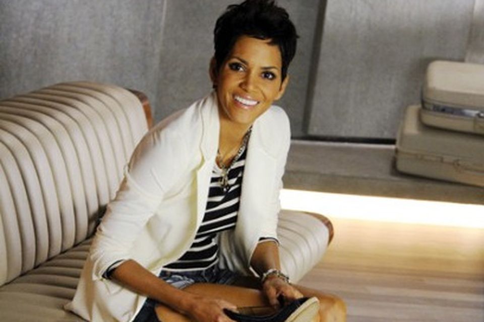 Halle Berry models a shoe from her new collection. Photo: Deichmann