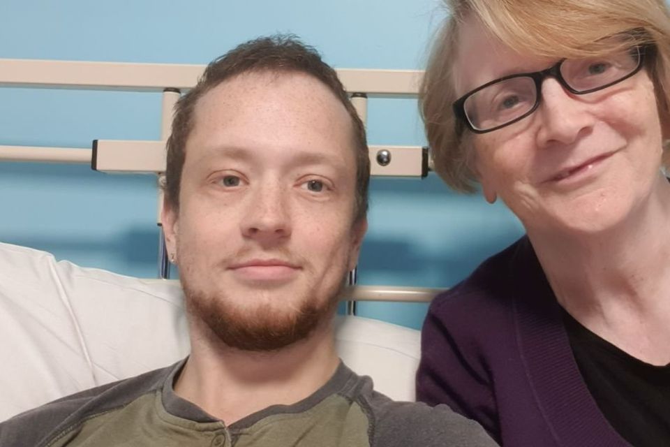 Kidney transplant patient Neil Coleman in Beaumont Hospital with his donor mum, Marion.