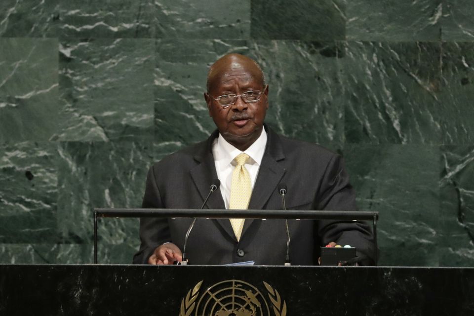 The President of Uganda, Yoweri Museveni addresses the United Nations general assembly (AP)