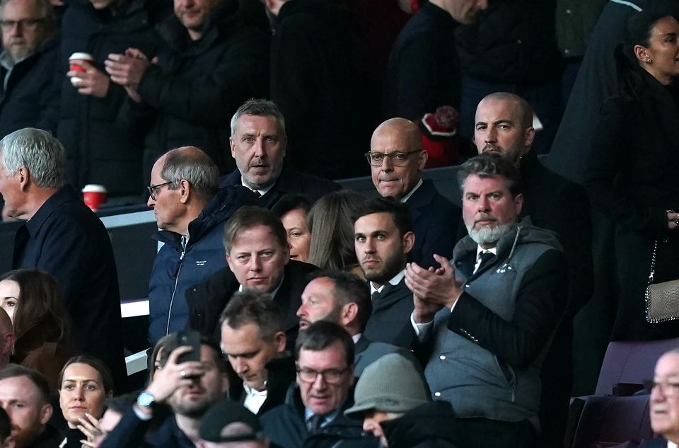 Manchester United technical director Jason Wilcox and Ineos director of sport Sir Dave Brailsford watched the 4-2 win against Sheffield United (Martin Rickett/PA)