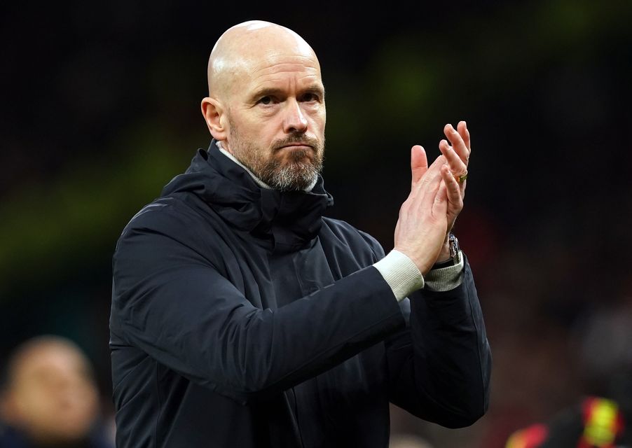 Erik ten Hag has led Manchester United to third place in the Premier League (Martin Rickett/PA)