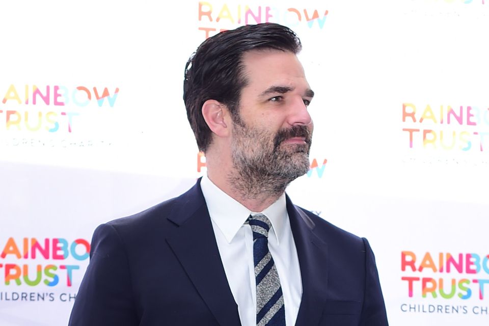 Rob Delaney arriving for the Trust in Fashion event at the Grosvenor House in London’s Park Lane where Harvey Nichols are showcasing designers at a celebrity-studded fashion fundraiser for the Rainbow Trust’s Children’s Charity (PA)