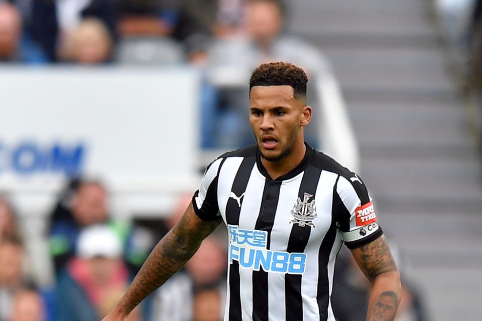 Jamaal Lascelles, pictured, and Mohamed Diame are to make amends for their bust-up by buying lunch for their Newcastle team-mates