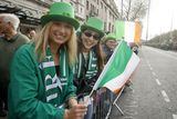 thumbnail: Kylie Krause and Riley Cornell, from Kansas in the US, at the parade in Dublin city centre today. Photo: Arthur Carron/Collins