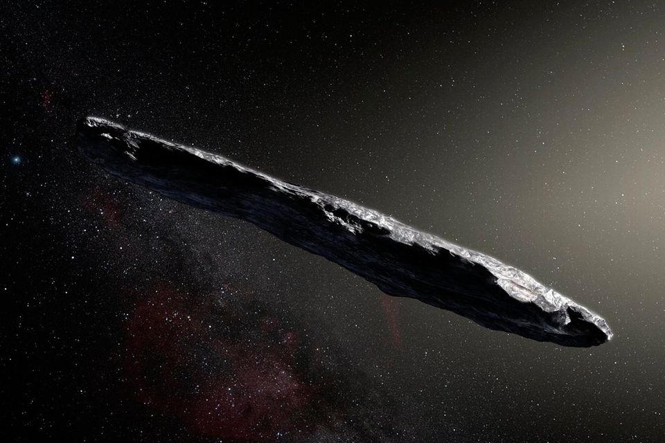 Artist's impression of the interstellar asteroid Oumuamua. Photo: M Kornmesser/ESO