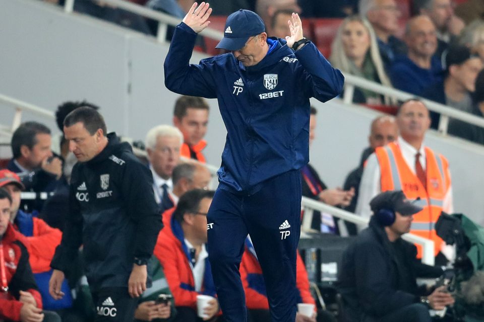 Tony Pulis, pictured, railed against Alexis Sanchez following West Brom's defeat at Arsenal
