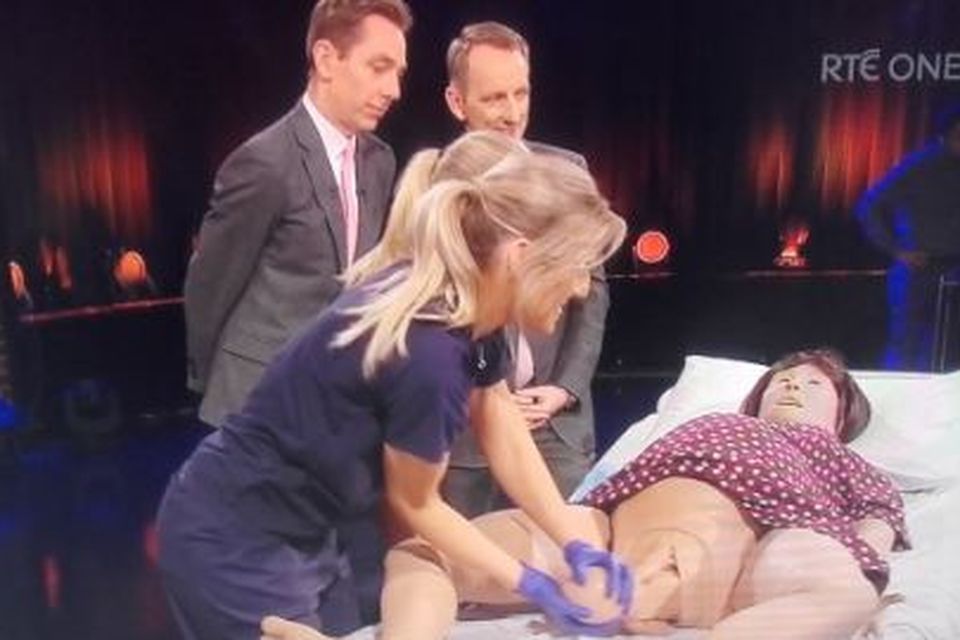 Lucina gives birth on the Late Late Show, RTE One