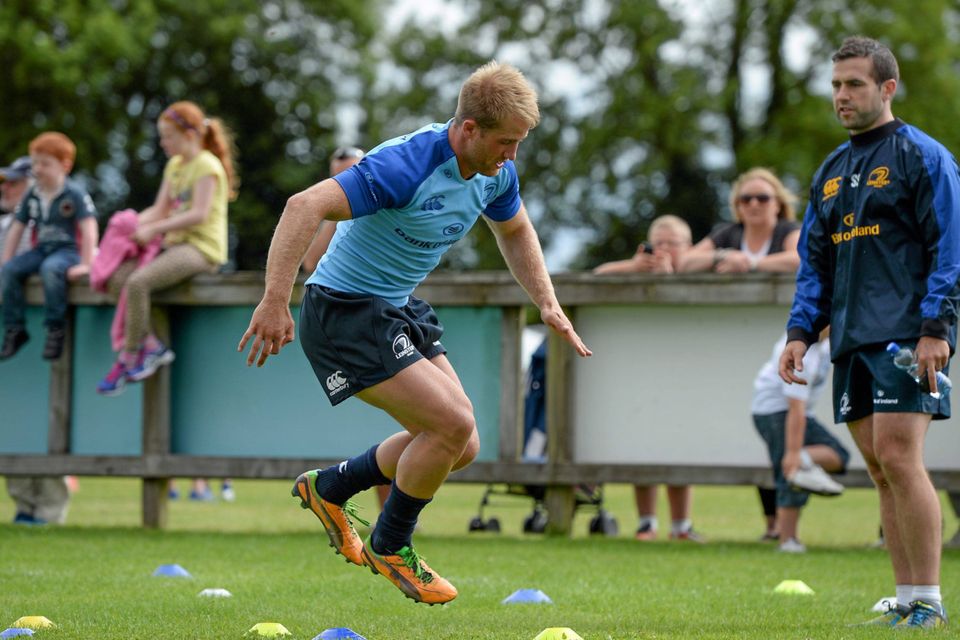 Stephen Smith, during his Leinster days, putting Luke Fitzgerald through his paces.