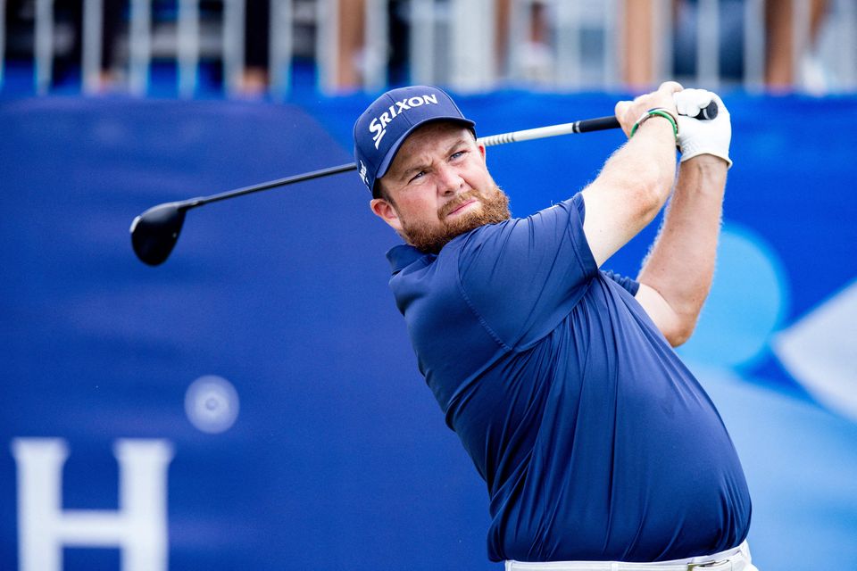 Shane Lowry plays his shot from the first tee during the third round of the Zurich Classic of New Orleans golf tournament. Mandatory Credit: Stephen Lew-USA TODAY Sports