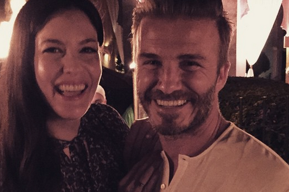 Liv Tyler poses with good friend David Beckham. Instagram