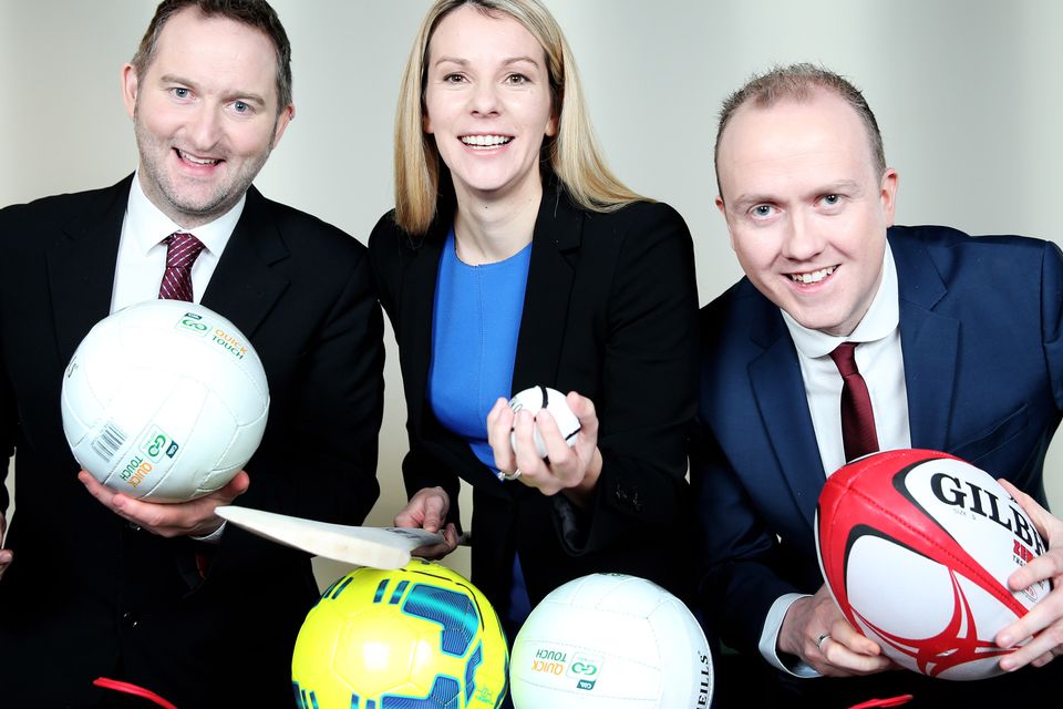 Ger Gilroy, Marie Crowe and Bernard O'Toole at the launch of UTV's Live at 10 sporting programme