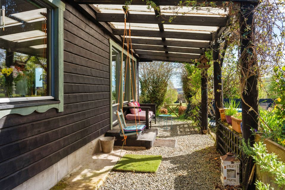 The covered seating area