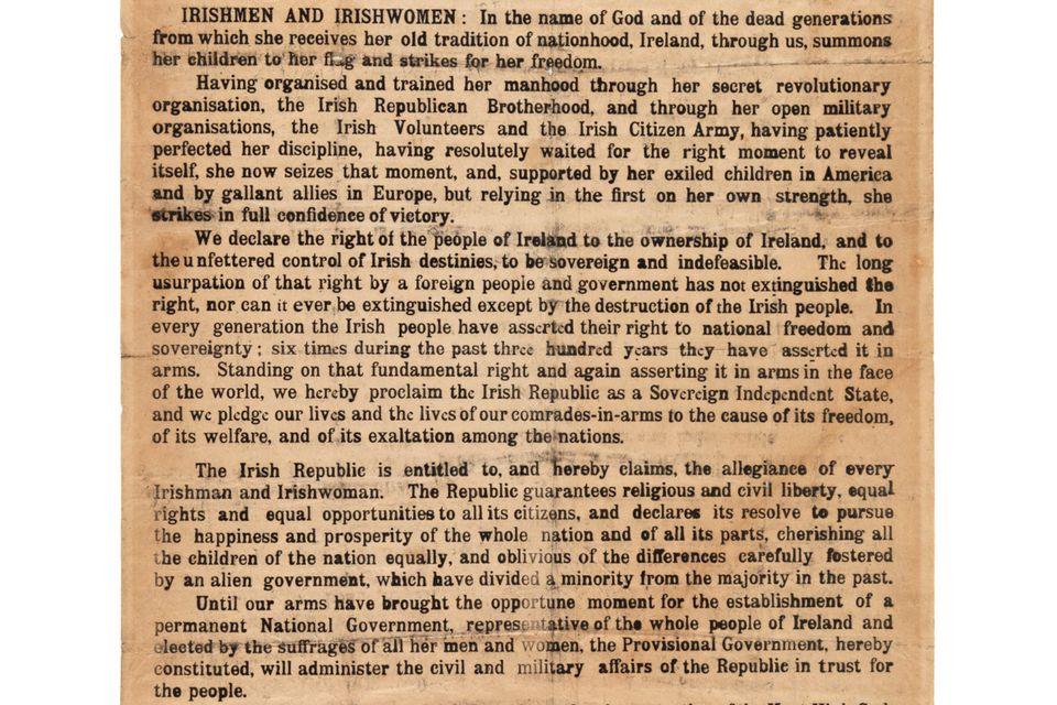 A copy of The Proclamation