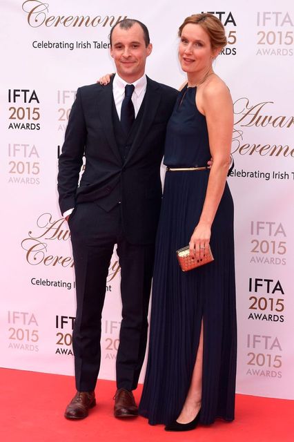 Tom Vaughan Lawlor, wife Claire Cox at the IFTA Awards 2015 at The Mansion House