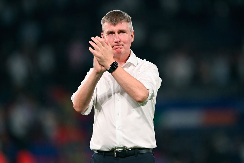 Le manager irlandais Stephen Kenny est photographié après la défaite contre la France lors d'un match de qualification pour l'Euro 2024 au Parc des Princes à Paris, en France.  Photo de Stephen McCarthy/SportsFile