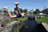 thumbnail: Kids jump into the grand canal in Clondalkin to cool down from the summer heat
