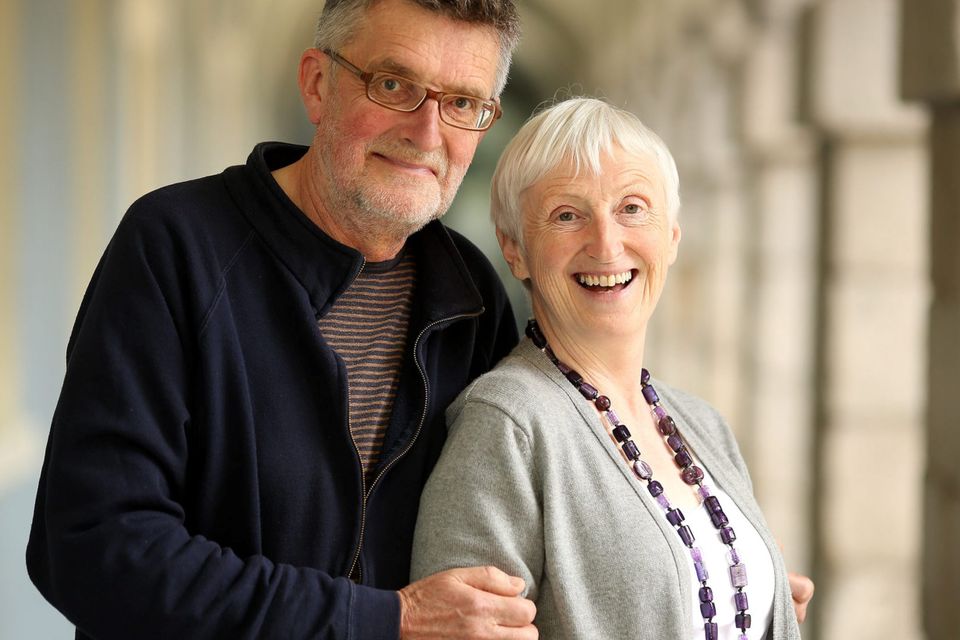 Tall tale: Author Felicity Hayes-McCoy likes husband Wilf Judd's height, and says he's quieter and more reserved while she talks too much. Photo: Gerry Mooney.