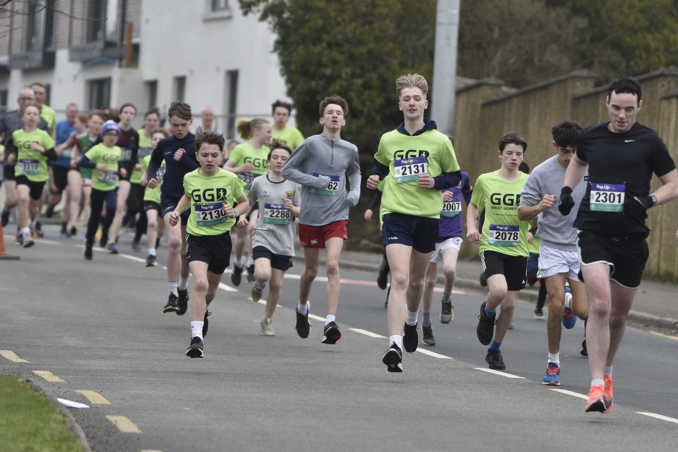 Athletes of all ages taking part in the 5k run during the Great Gorey Run in memory of Nicky Stafford on Sunday morning. Pic: Jim Campbell