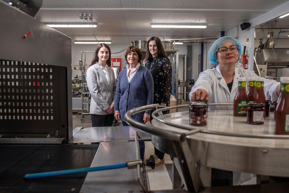 Yasmin Hyde founder of Ballymaloe Foods (centre) with daughters Rose Callaghan (left) and Maxine Hyde (right), and Ballymaloe employee Wieslawa Elzbieta