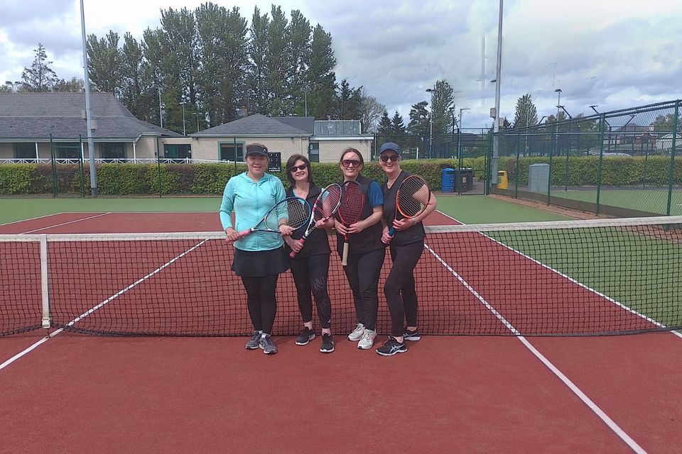 Pictured left to right are Yuki Kelly, Joan Morris, Rowena Gilmartin and Mary O'Keeffe who are all playing in the Leinster League semi-finals at Termonfeckin Tennis Club.