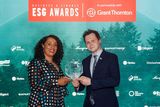 thumbnail: Adam Harris, from ASIAM collecting the ESG Leader Award presented by Catherine Duggan and Aisling McCaffrey  from Grant Thornton (left). Photo: Andres Poveda.