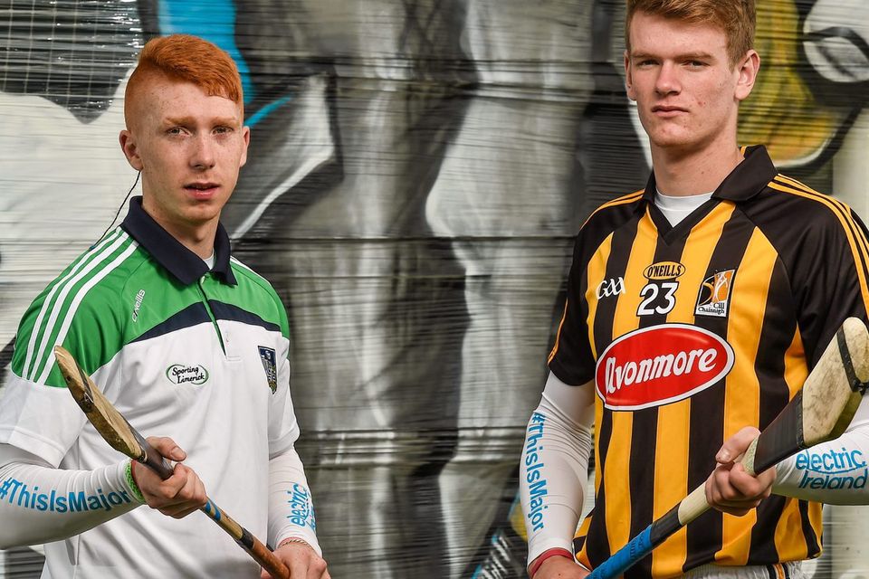All Ireland Minor GAA finalist captains, Cian Lynch, Limerick, left, and Darragh Joyce, Kilkenny, ahead of the 2014 All-Ireland Minor Hurling & Football Championship Finals. Picture credit: Paul Mohan / SPORTSFILE