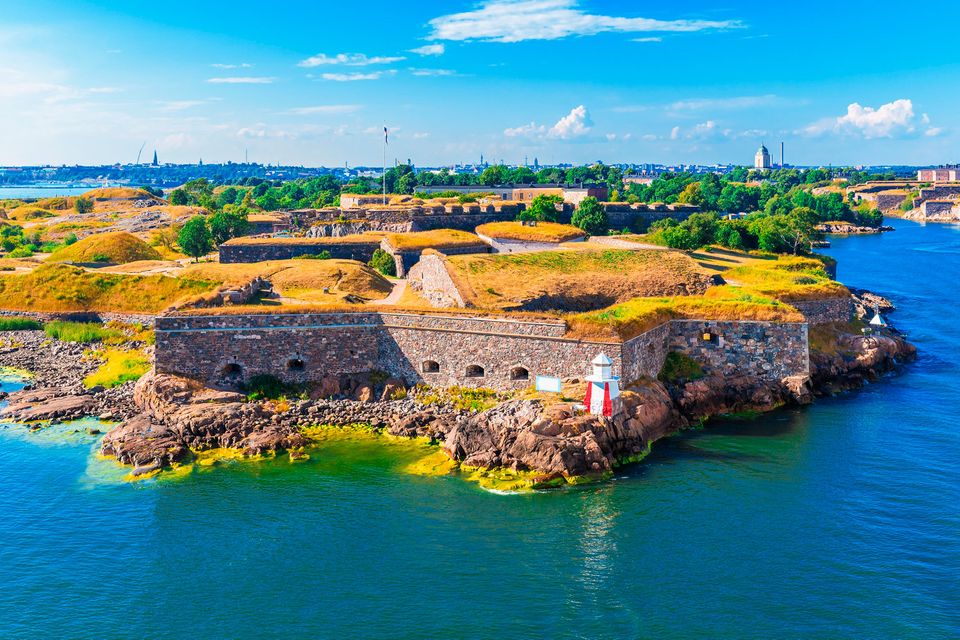 Aerial view of Suomenlinna (Sveaborg) sea fortress in Helsinki, Finland