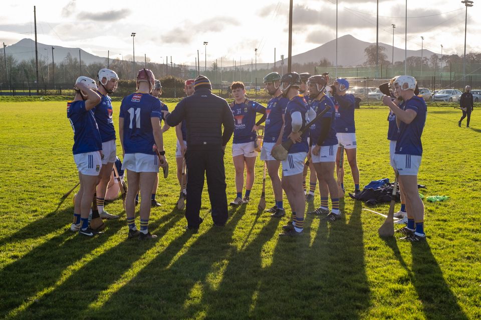 Final instructions for the Wicklow team before the off against Kildare. 