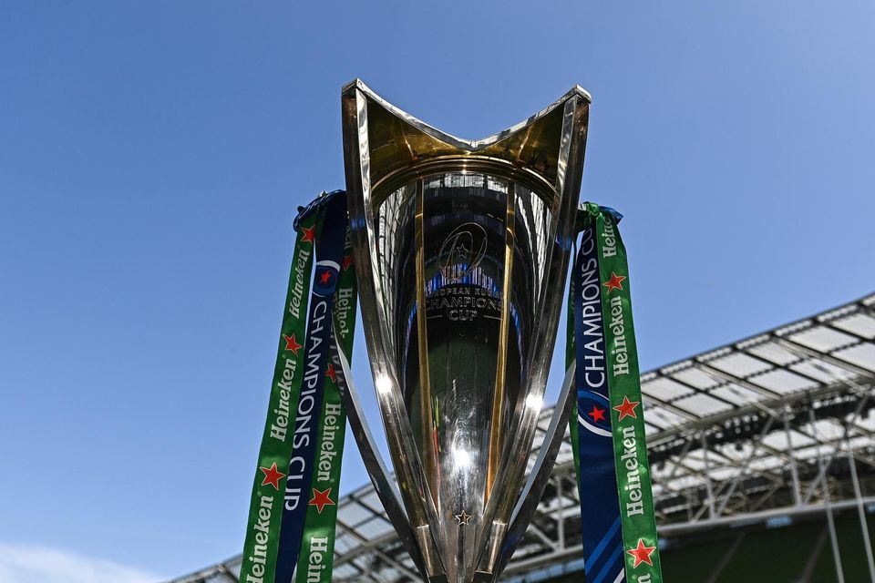 A general view of the Heineken Champions Cup trophy