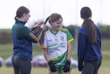 thumbnail: Clara's Holly Byrne gets her hair ready for the game against Ashford. 