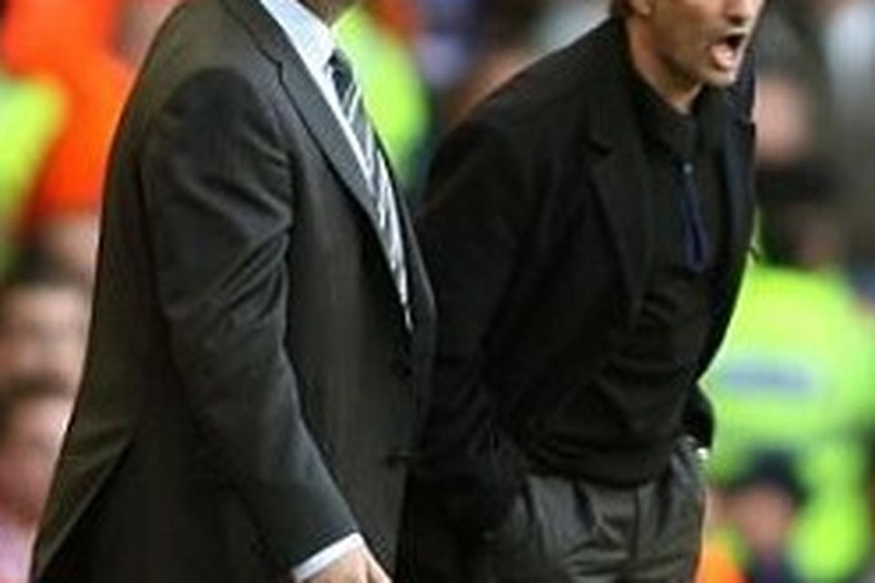 Jose Mourinho, right, and Rafael Benitez