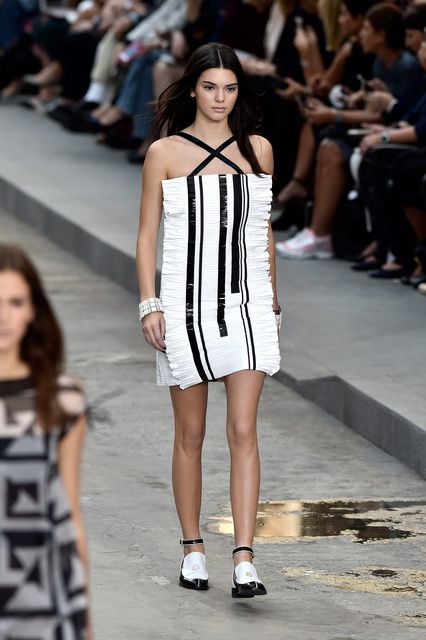 Kendall Jenner Mixes Stripes During Paris Fashion Week: Pics