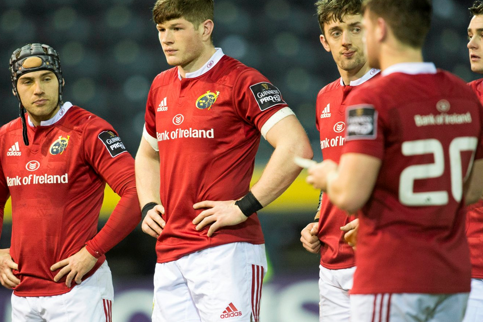 Jack O'Donoghue, Munster, dejected at the final whistle (SPORTSFILE)