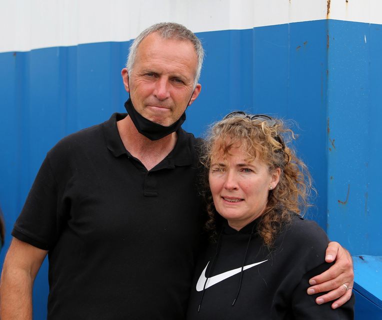 Johnny and Deirdre Glynn after their daughter Ellen and her cousin Sara were rescued after 15 hours stranded at sea
Photo: Hany Marzouk