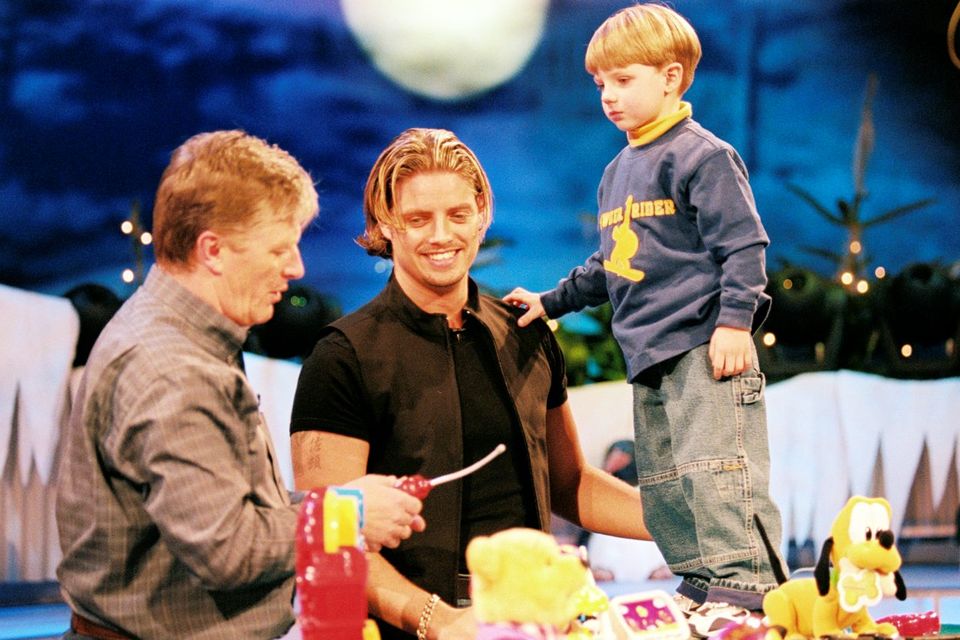 Keith Duffy and son Jordan on 'Late Late' toy show (1999)