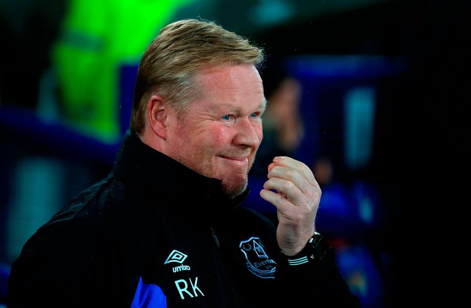 Ronald Koeman looks on as his Everton side lose out at home to Lyon. Photo: Peter Byrne/PA