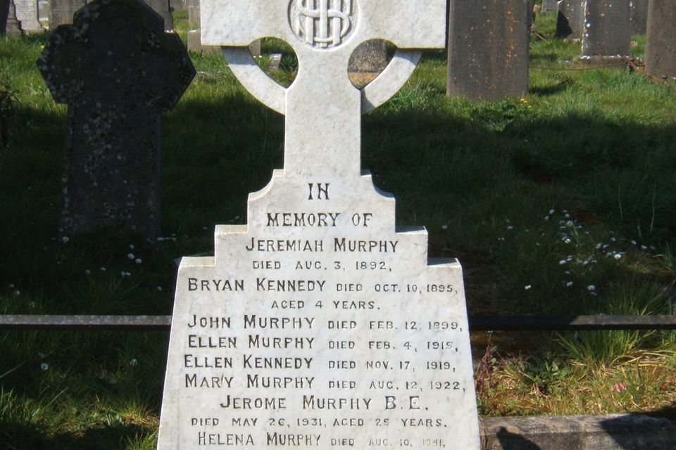 The reality for Jerome was that he couldn't cope with life very well upon his return and his family couldn't cope with his drinking - Jerome's grave in Cobh
