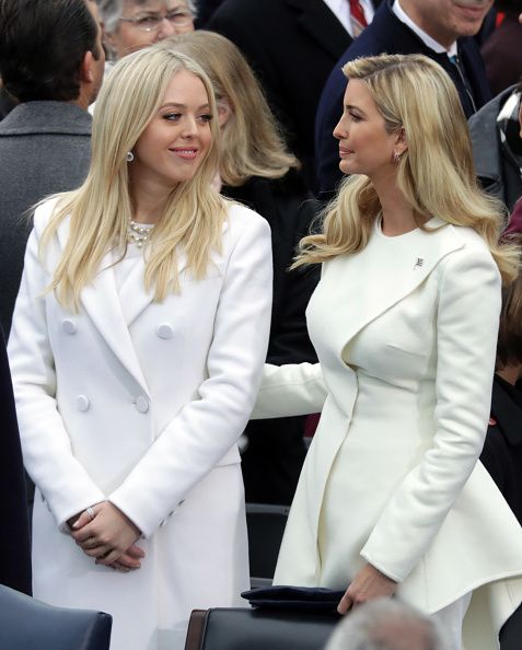 (L-R) Tiffany Trump and Ivanka Trump arrive on the West Front of the U.S. Capitol on January 20, 2017 in Washington, DC. In today's inauguration ceremony Donald J. Trump becomes the 45th president of the United States.  (Photo by Chip Somodevilla/Getty Images)