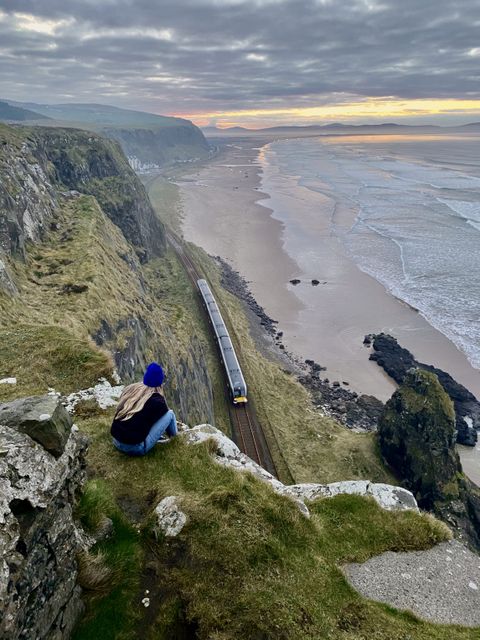 This photo, taken near Mussenden Temple, in Co Derry, prompted the coastguard to issue a safety warning, but Monaghan says a clever camera angle made the drop look more dramatic than it was in reality. Photo: Marius Monaghan