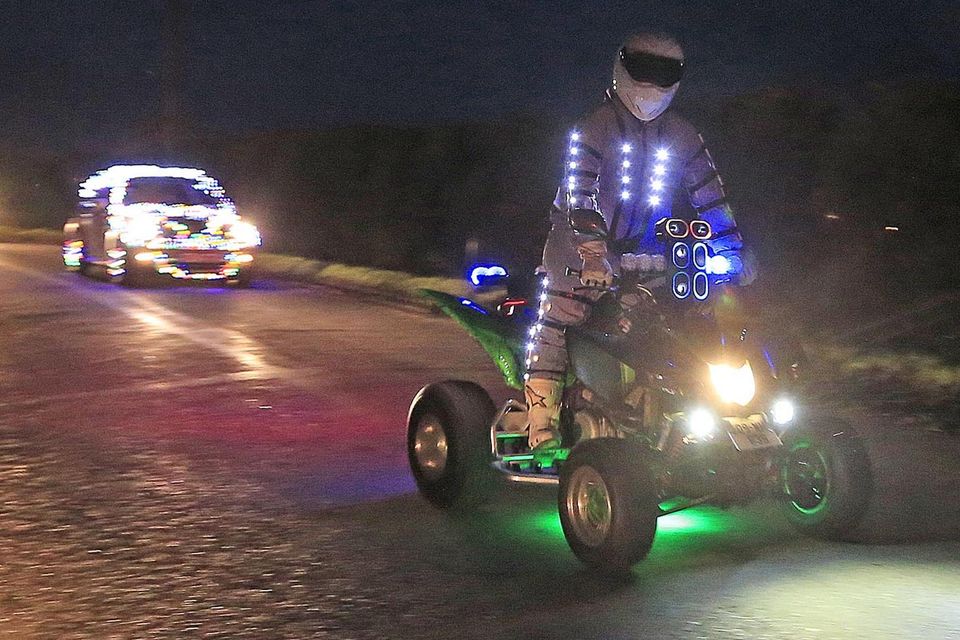 Even the Stig was on the “Keep Her Lit For Lar” Charity Run. Photo Jack Corry