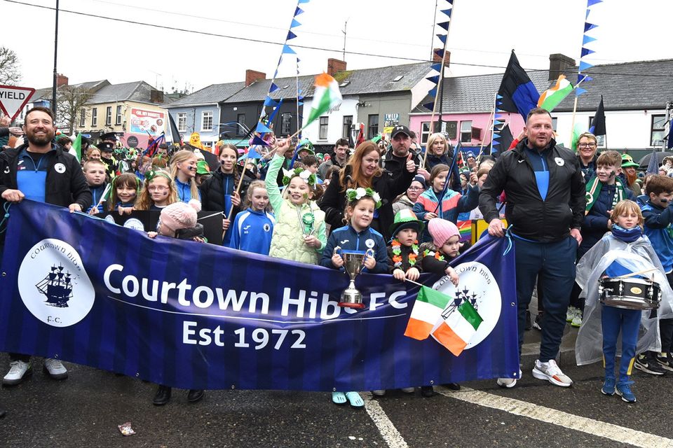 Courtown Hibs in the St Patrick's Day parade in Gorey. Pic: JIm Campbell