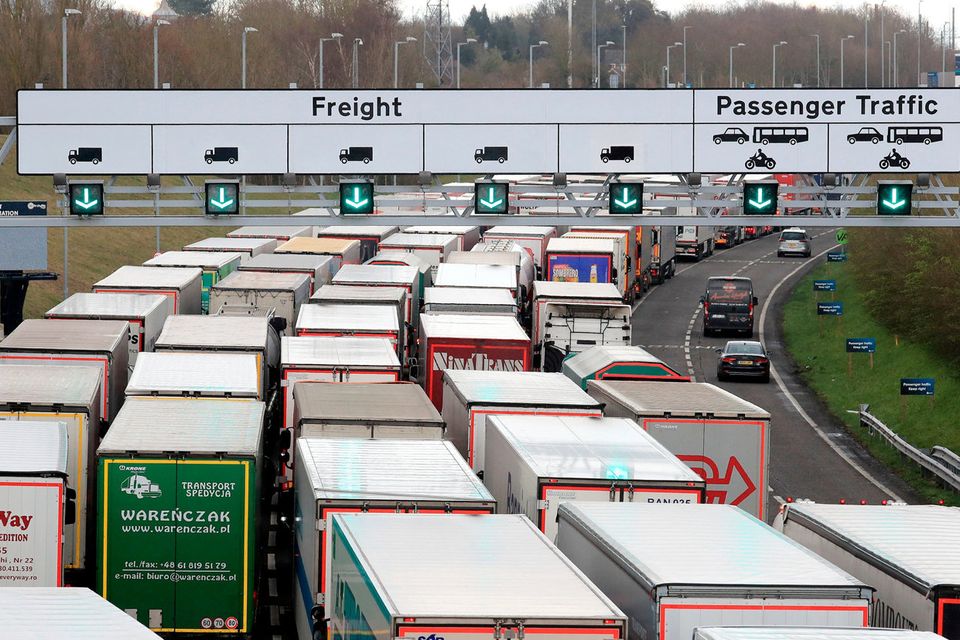 If there is a no-deal Brexit, Ireland is very likely to suffer more than the UK economically, given its much greater dependence on trade, both with the UK and with the continent that moves through the British ‘land bridge’. Photo: PA