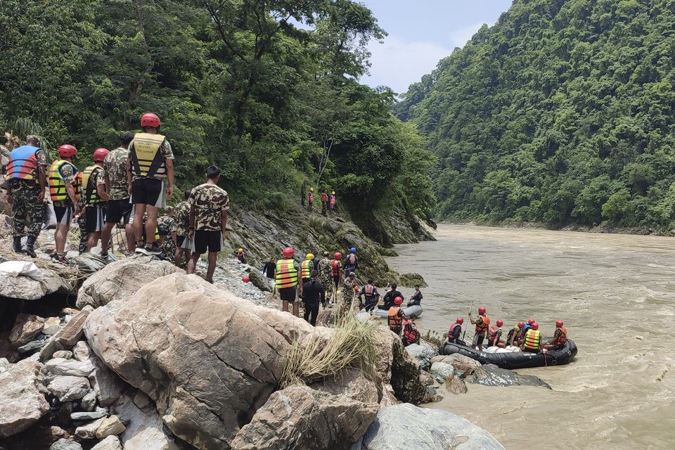 The incident occurred on a flooded river near Simaltal, about 120 kilometers west of the capital Kathmandu (AP).