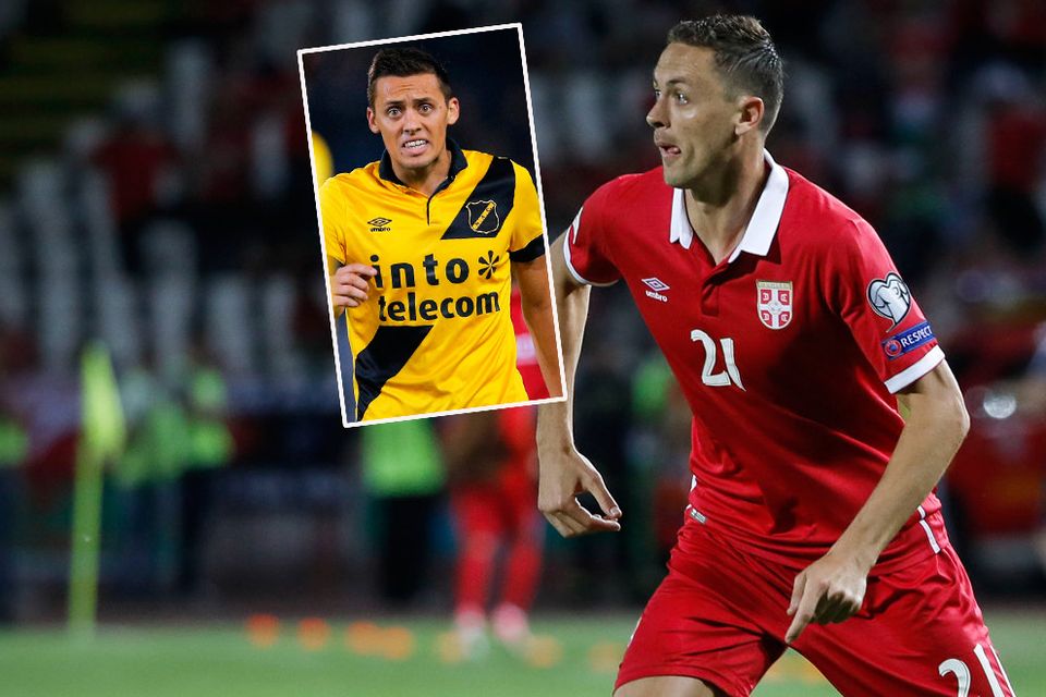 Nemanja Matic of Serbia and (inset) brother Uros