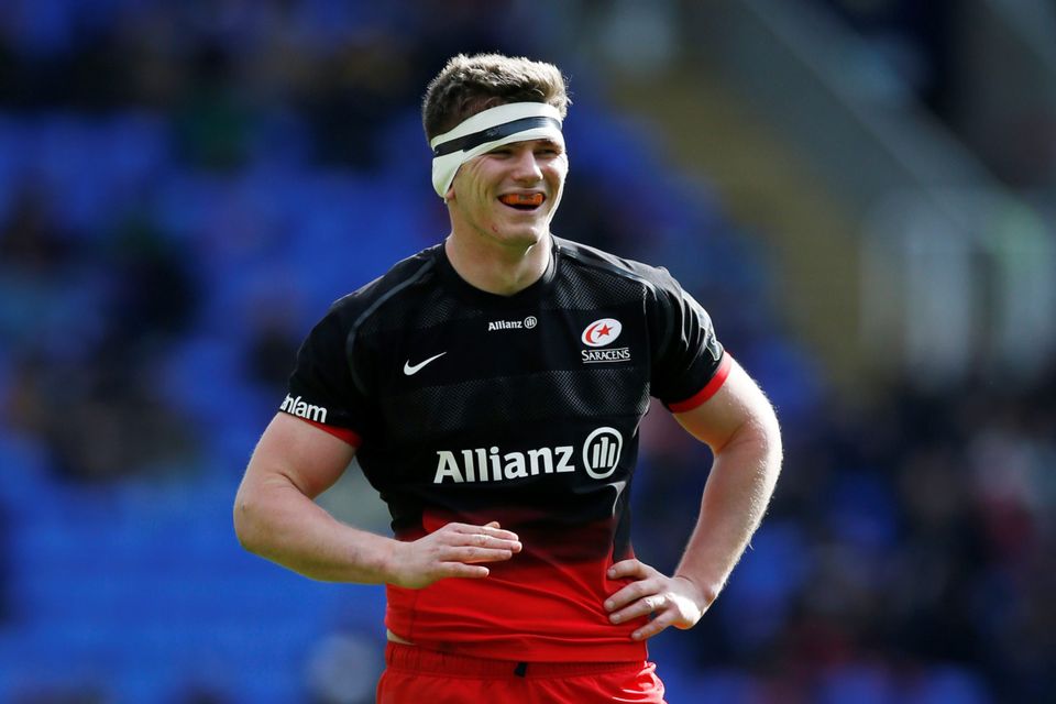 Owen Farrell received a two week ban after being cited for for his wild tackle against Wasps Photo: Reuters