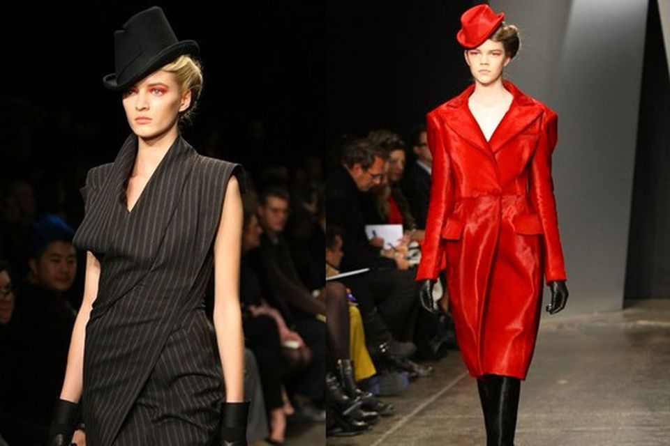 NY Fashion Week: Donna Karan wows with edgy red eye-shadow and 'tailored,  handsome collection