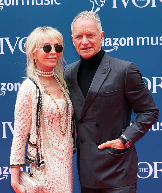 Sting and his wife Trudie Styler arriving for the annual Ivor Novello Awards at Grosvenor House in London (Ian West/PA)