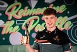 thumbnail:  PwC GAA/GPA Player of the Month for March in football, Eoin McEvoy of Derry, with his award at PwC offices in Dublin today. Photo by Ramsey Cardy/Sportsfile