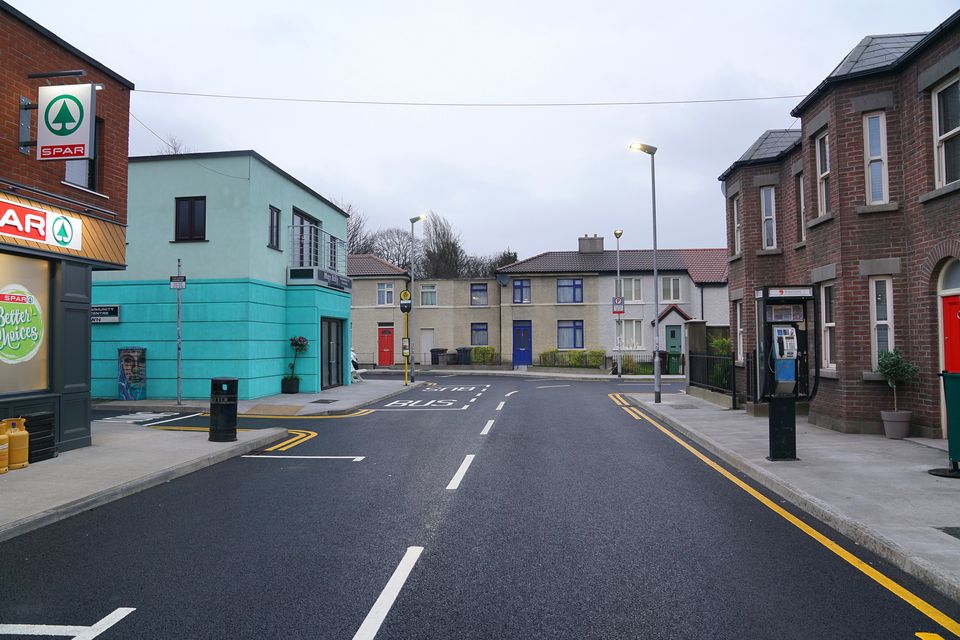 The 'Fair City' set, where filming is set to stop for July and August. Photo: Beta Bajgart