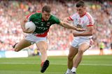 thumbnail: Chris Barrett, Mayo, in action against Darren McCurry